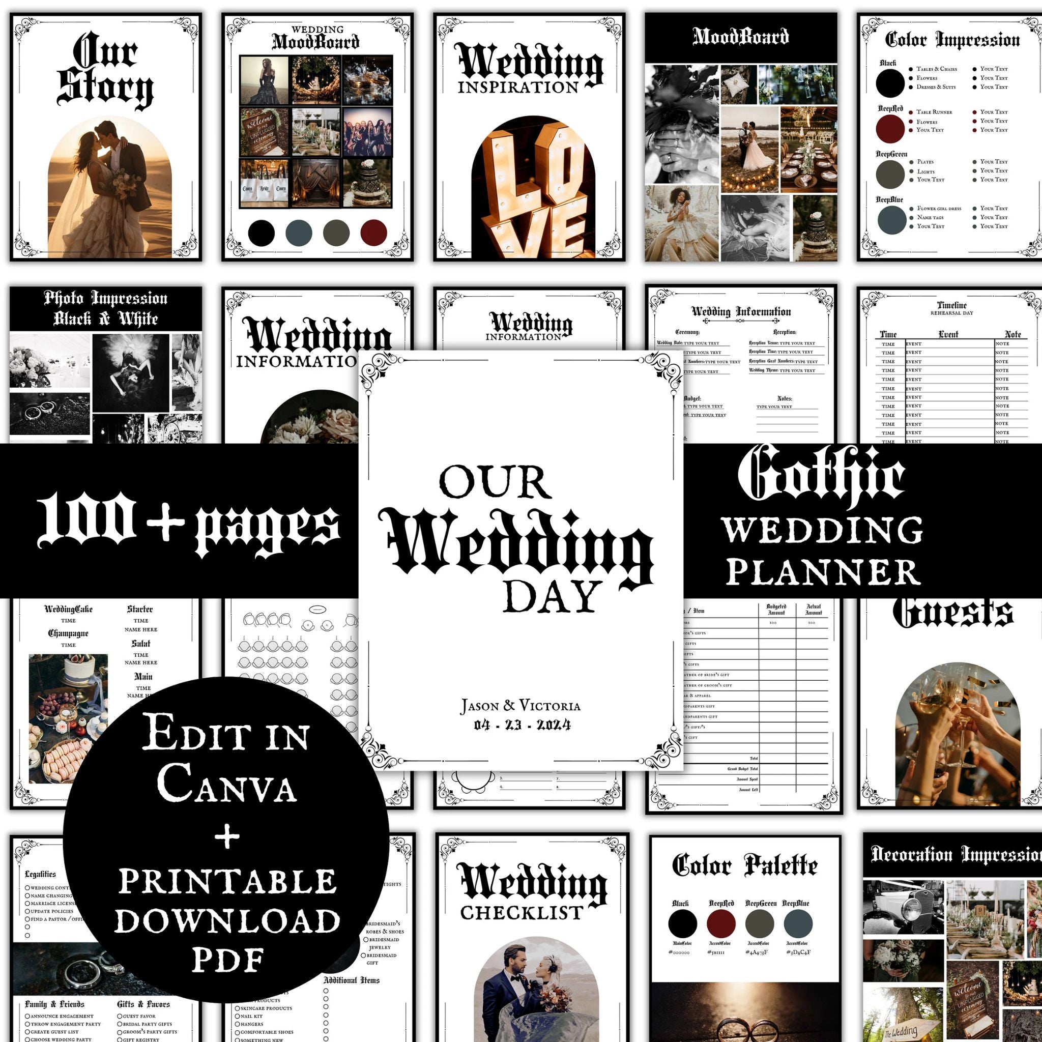 Gothic Wedding Planner "Our Wedding Day"