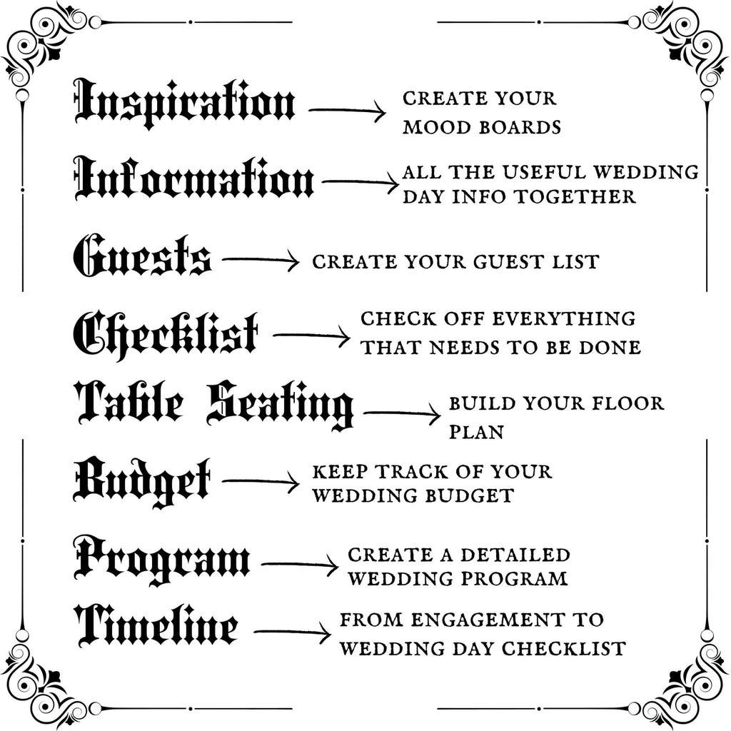 Gothic Wedding Planner "Our Wedding Day"