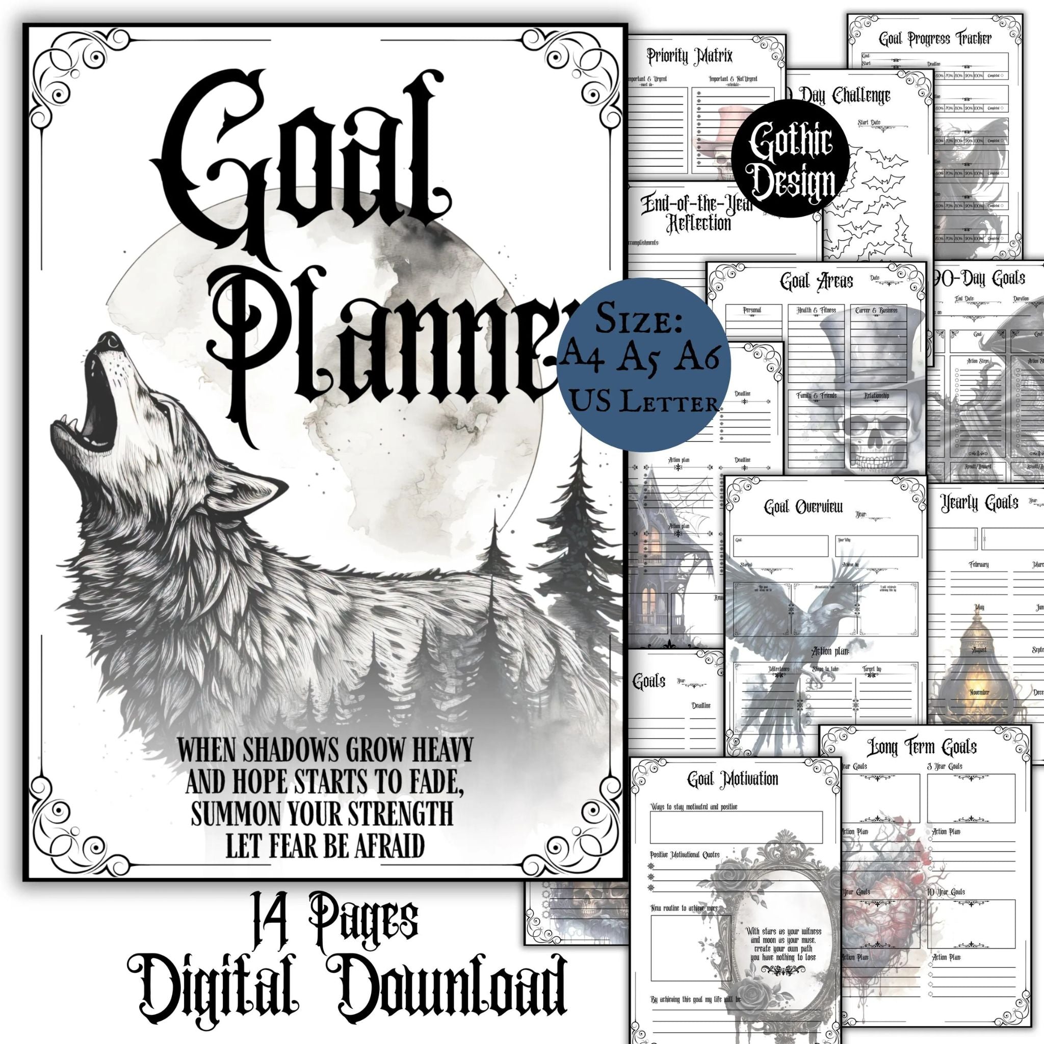 Gothic Goal Planner With Pictures