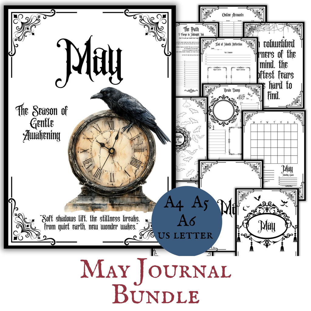Gothic May Journal Planner Pages