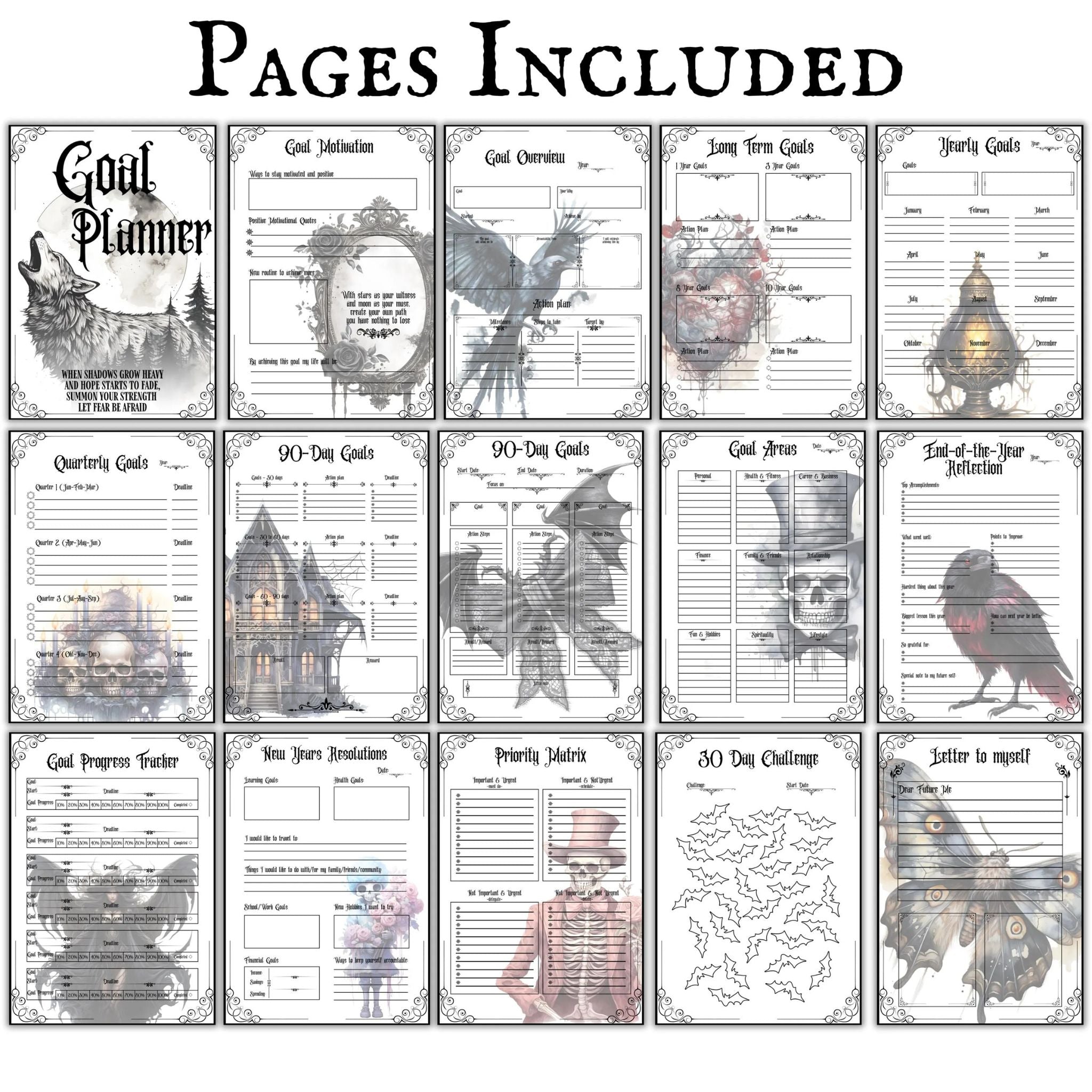 Gothic Goal Planner With Pictures