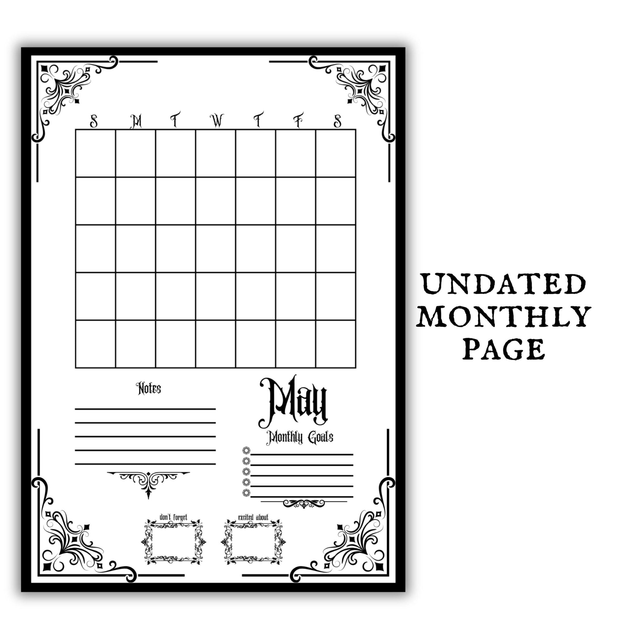 Gothic May Journal Planner Pages