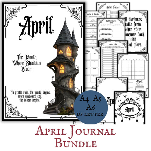 Gothic April Journal Planner Pages