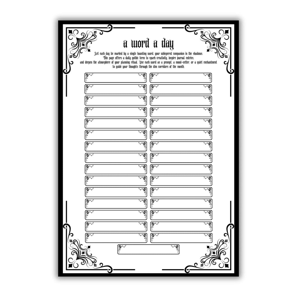 Gothic April Journal Planner Pages