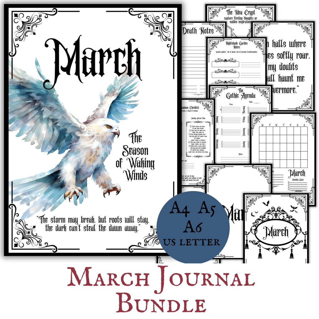 Gothic March Journal Planner Bundle