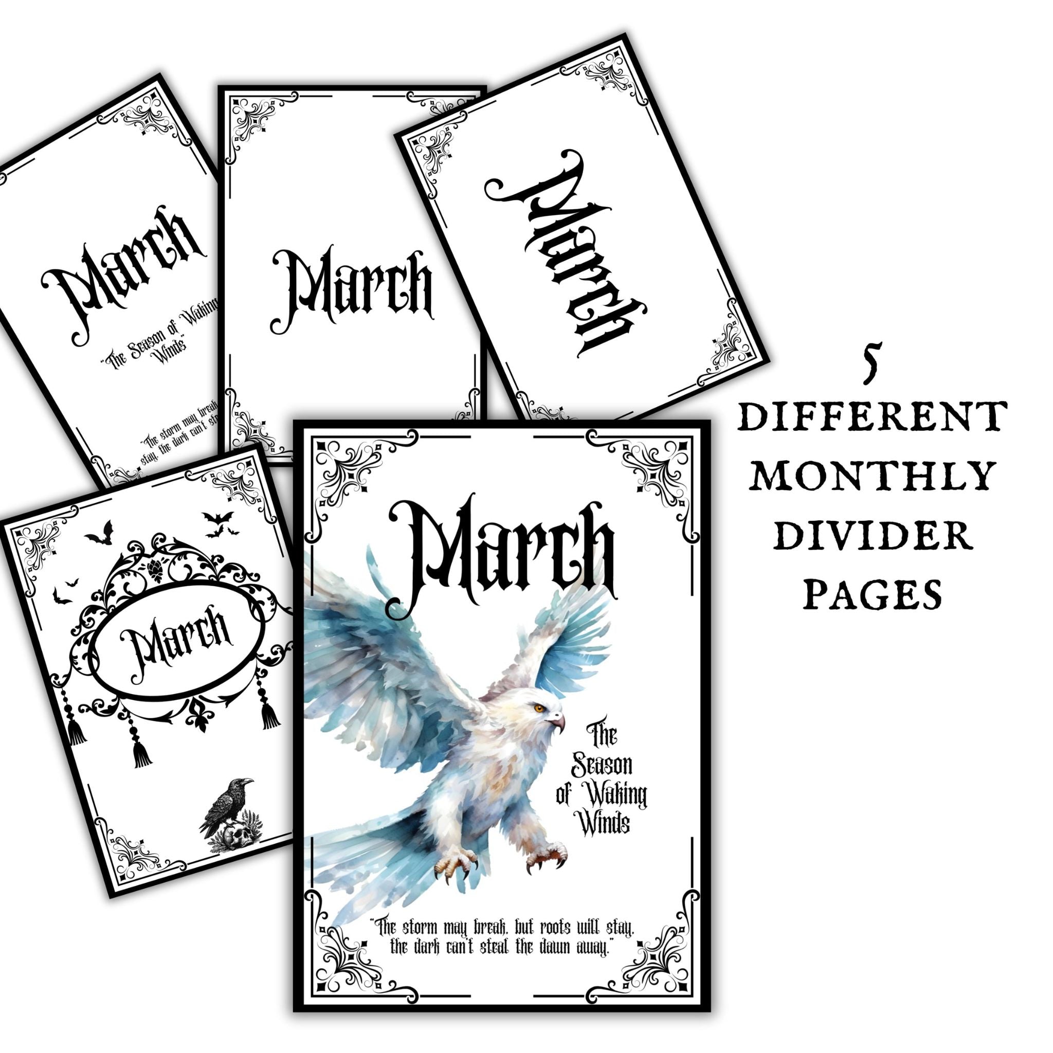 Gothic March Journal Planner Bundle