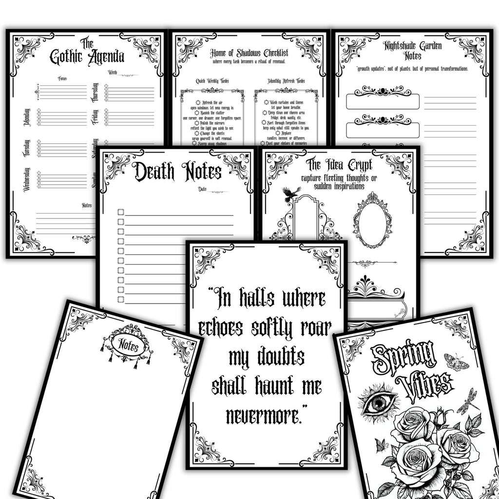 Gothic March Journal Planner Bundle