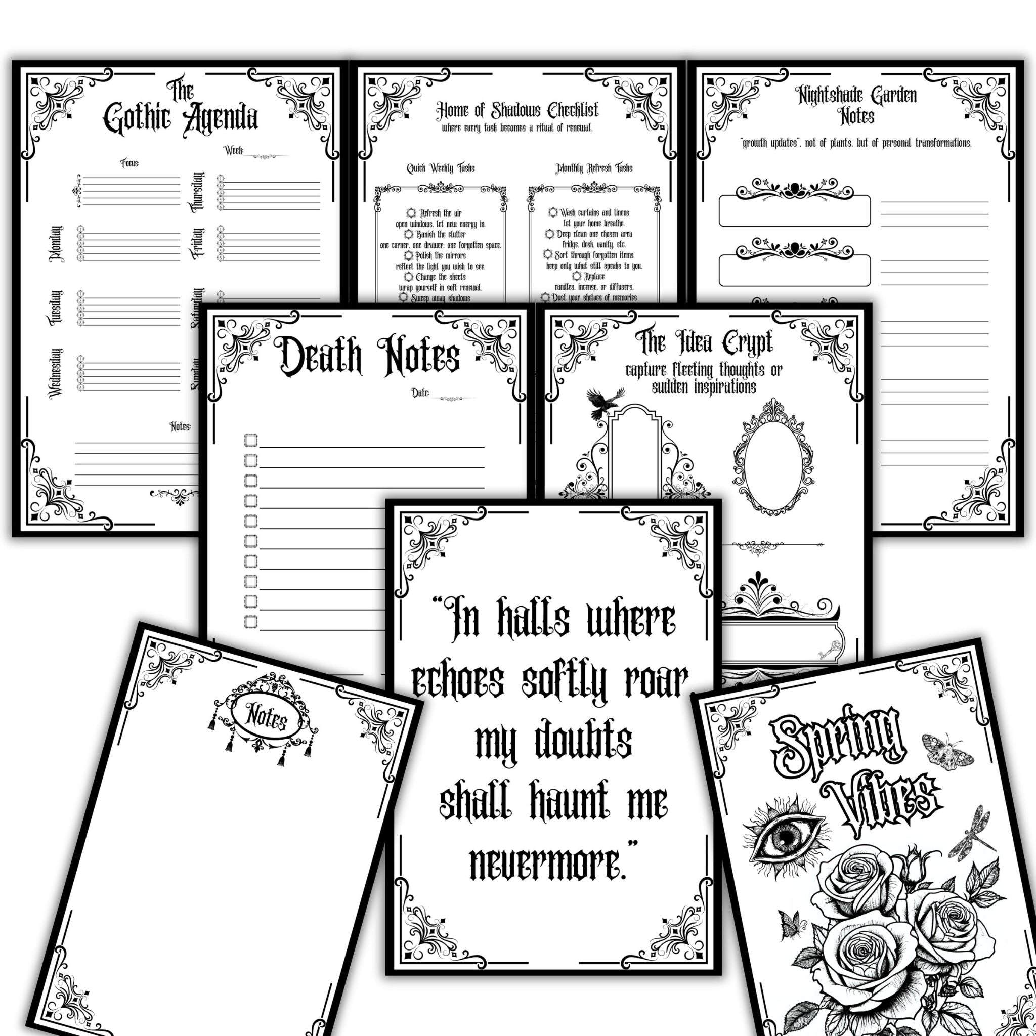 Gothic March Journal Planner Bundle