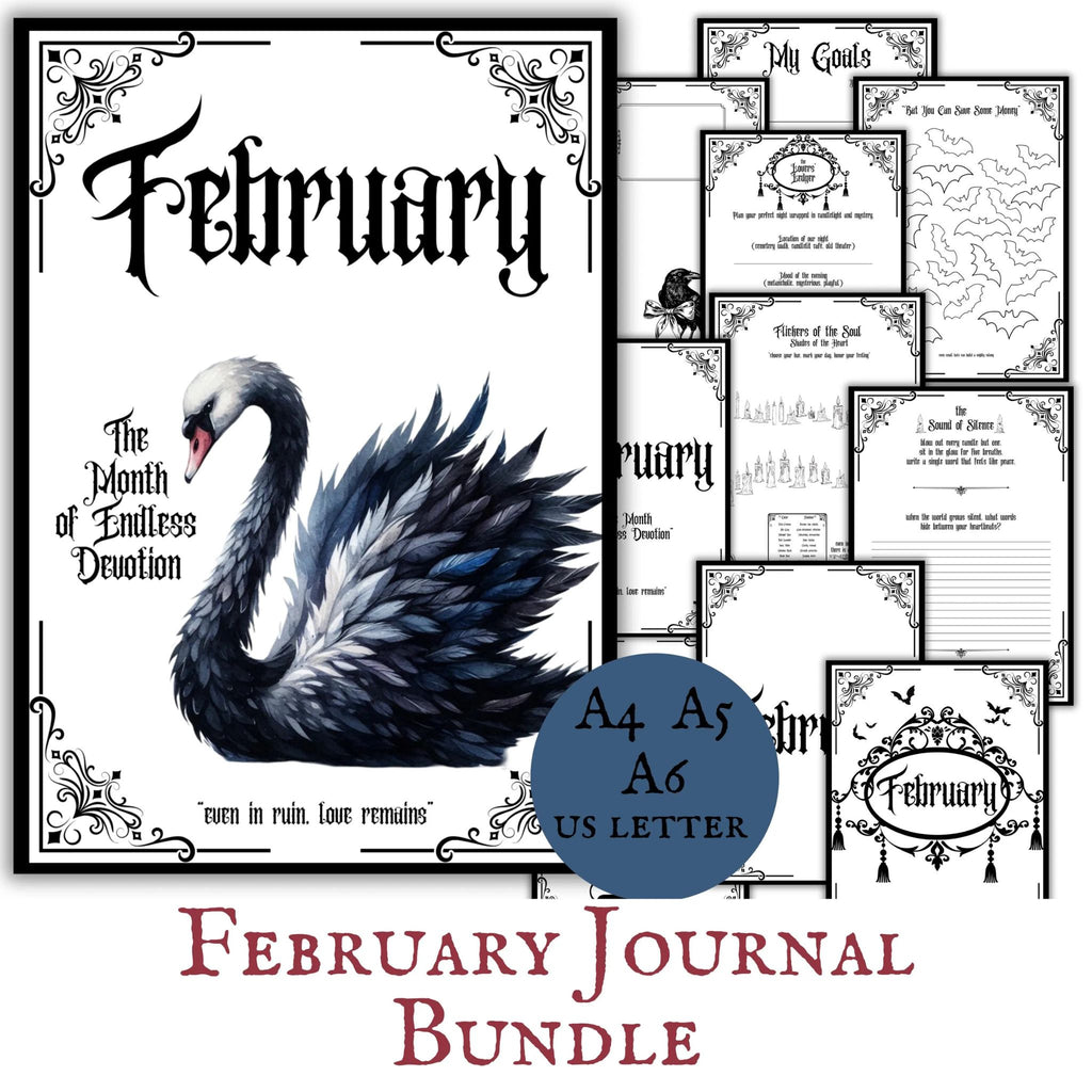 Gothic February Undated Journal Planner Pages