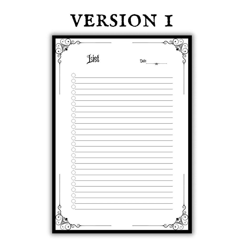 Gothic To-Do List & Checklist Printable Bundle