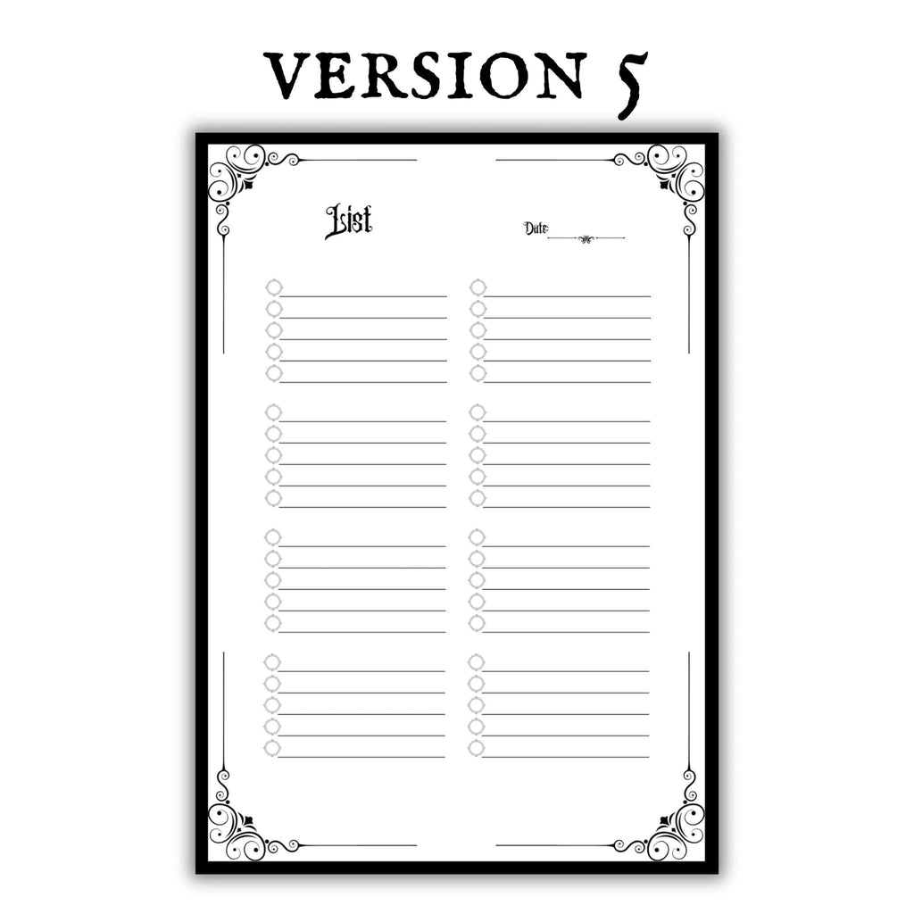 Gothic To-Do List & Checklist Printable Bundle