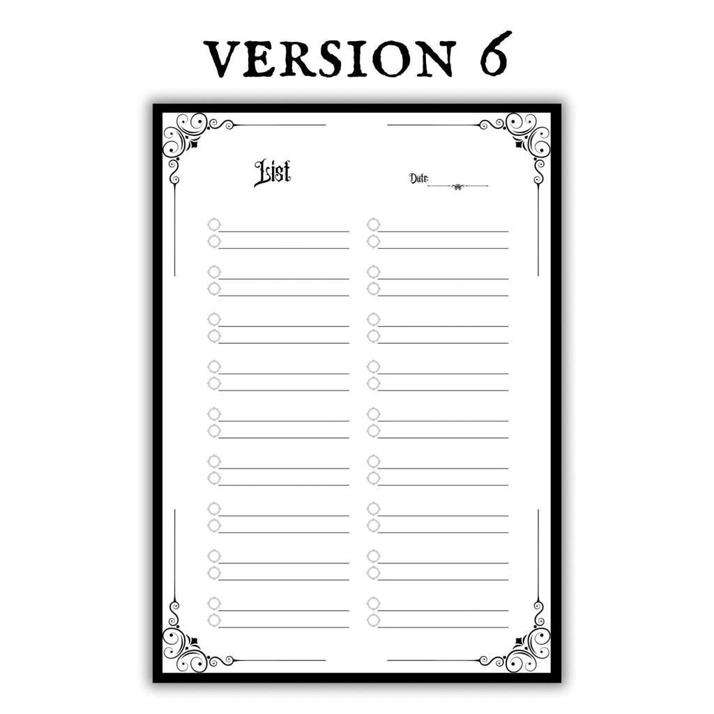 Gothic To-Do List & Checklist Printable Bundle