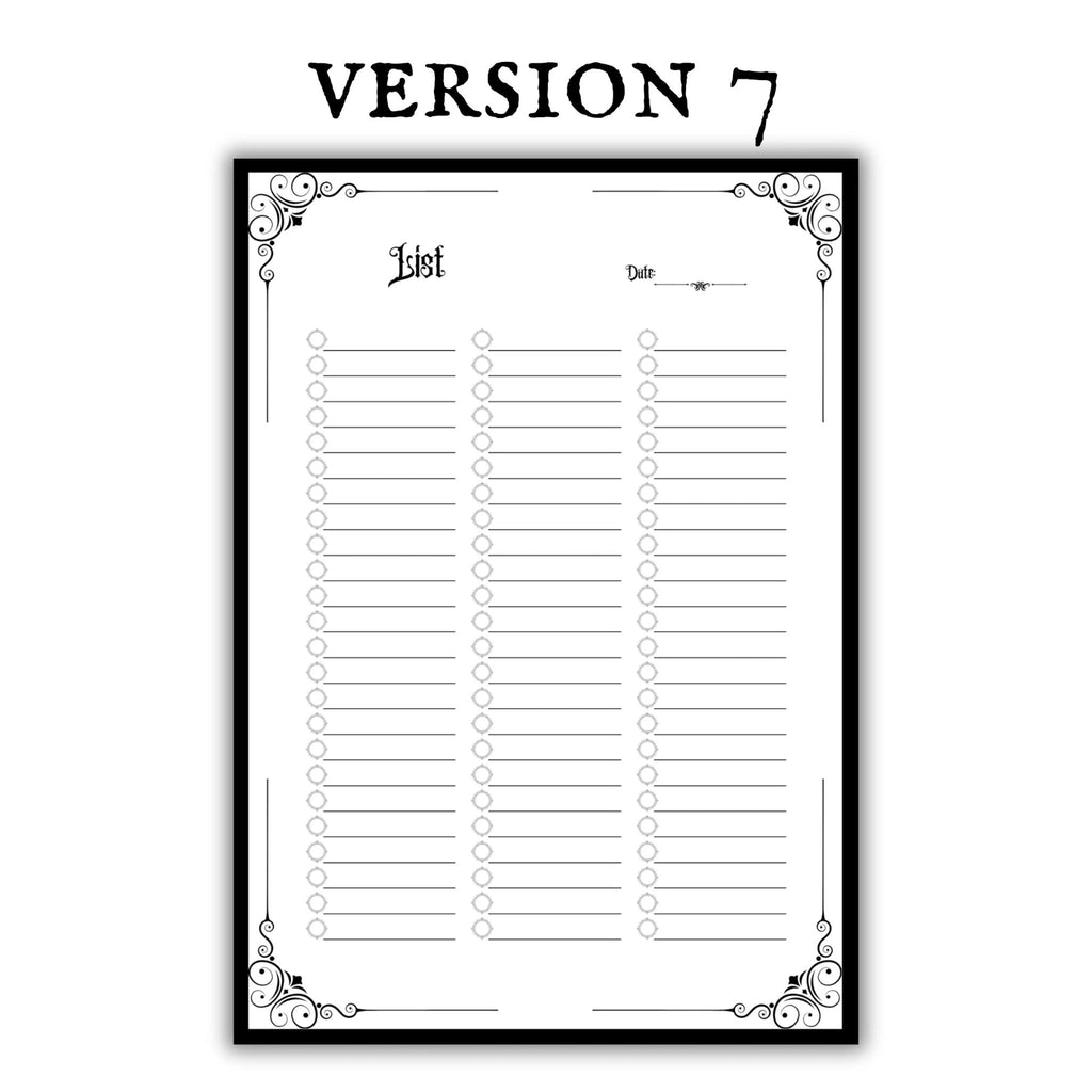 Gothic To-Do List & Checklist Printable Bundle