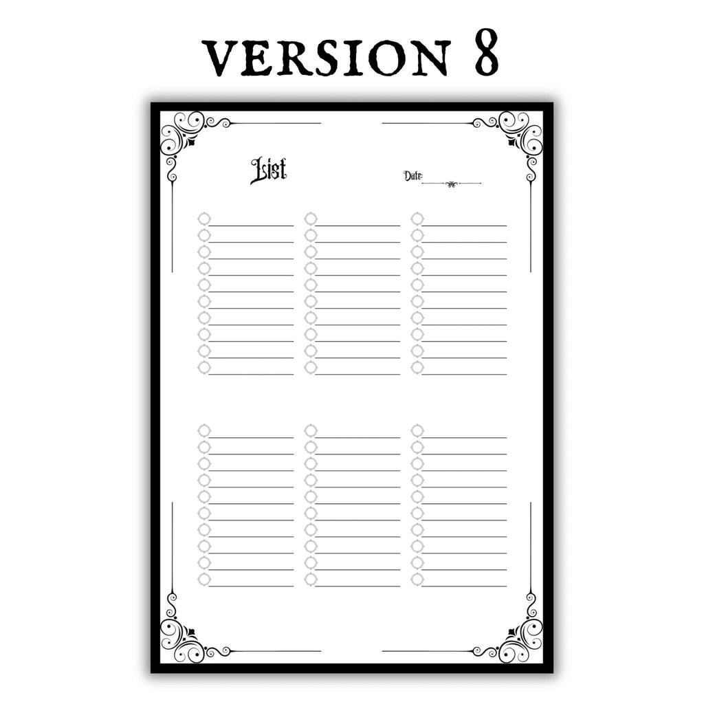 Gothic To-Do List & Checklist Printable Bundle