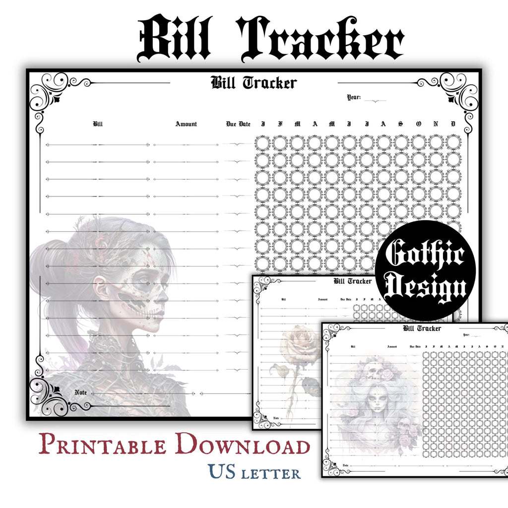 Gothic Bill Tracker Pages