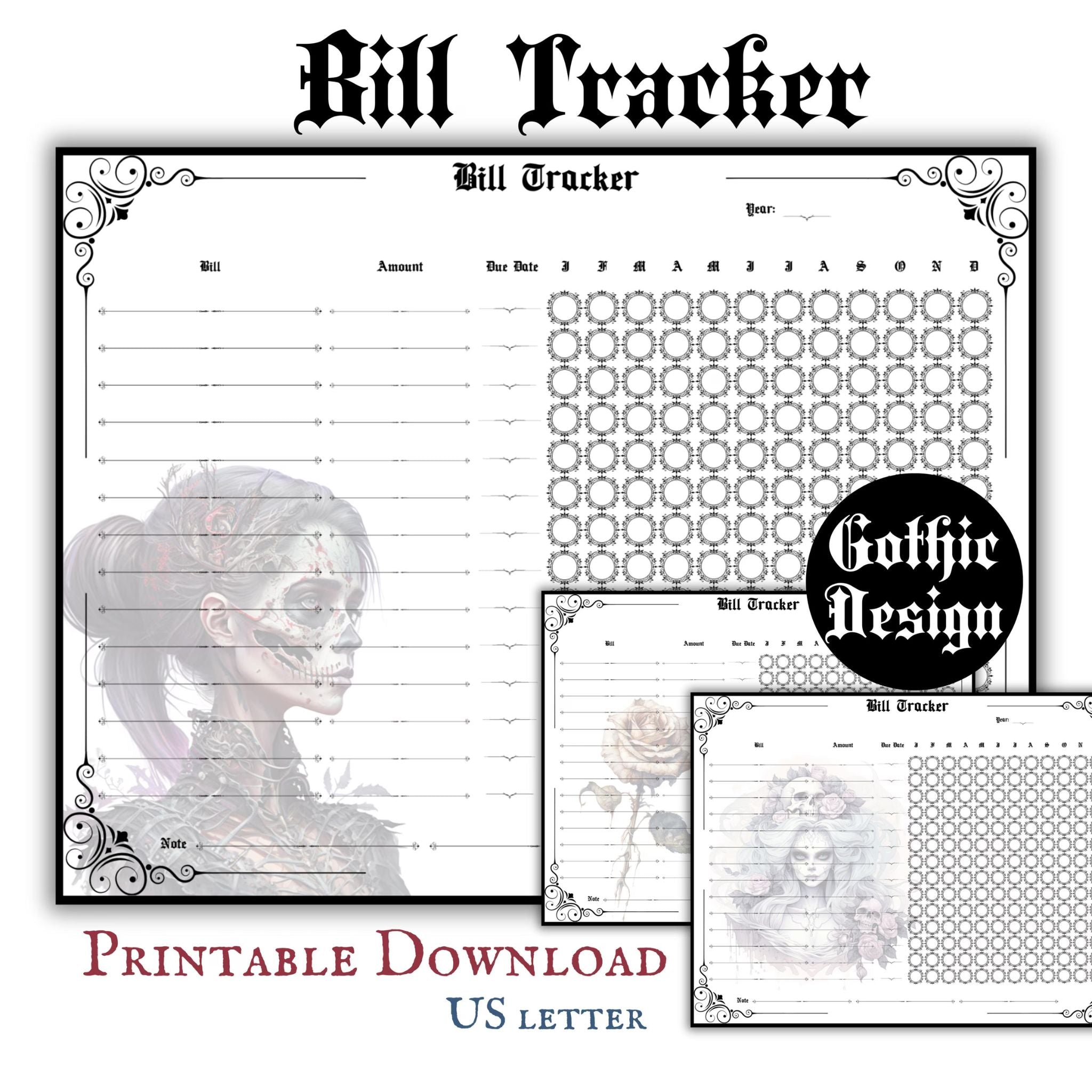 Gothic Bill Tracker Pages