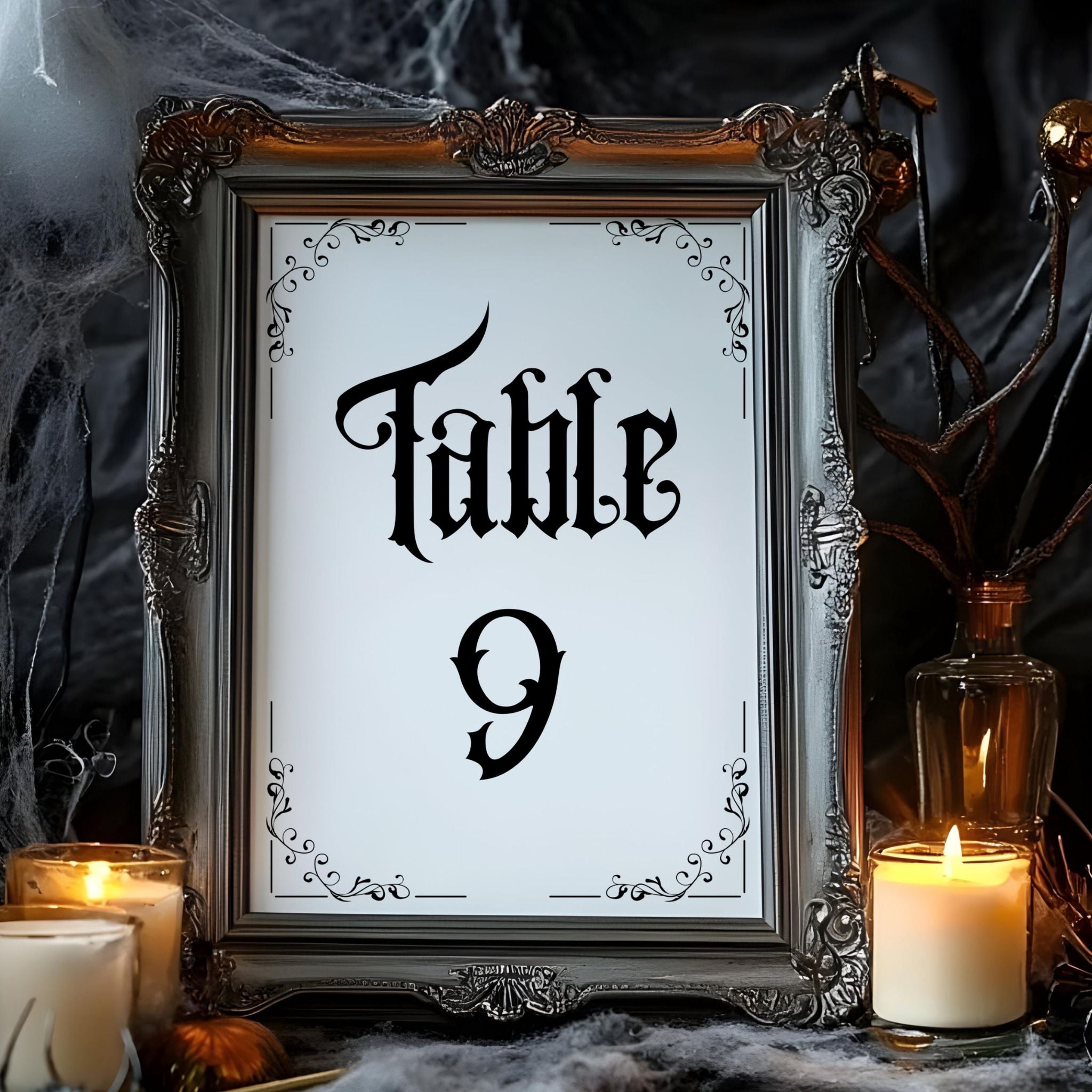Gothic Table Number Signs