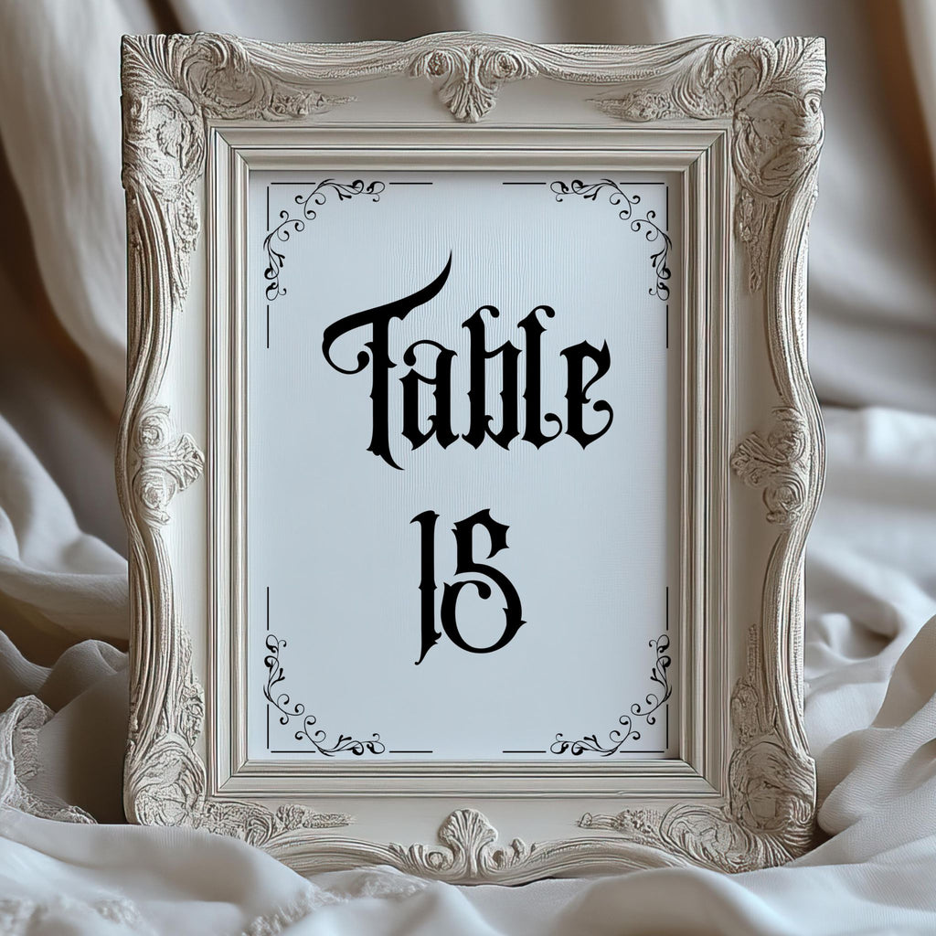 Gothic Table Number Signs