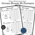 Gothic Budget By Paycheck Tracker Bi Weekly Budget Organizer