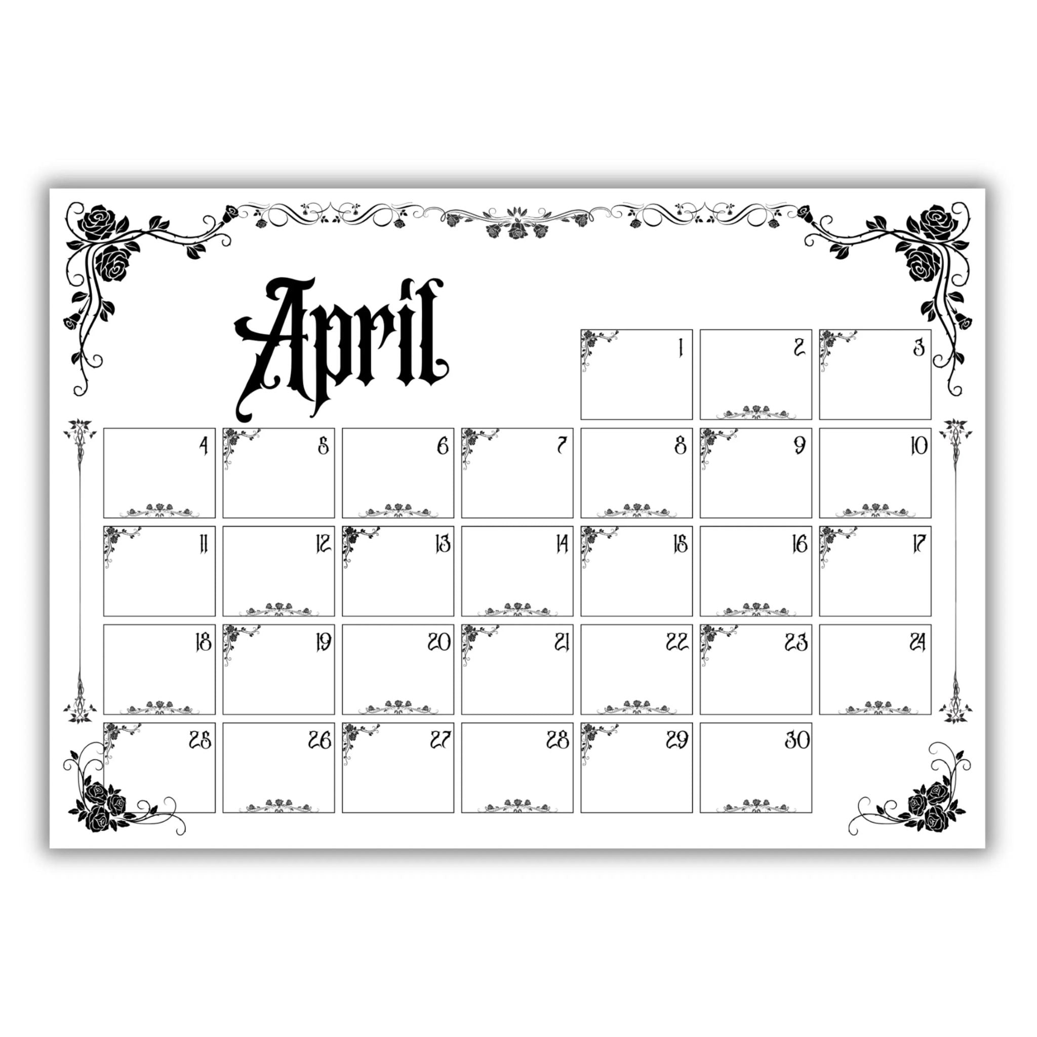 Gothic Undated Calendar Landscape