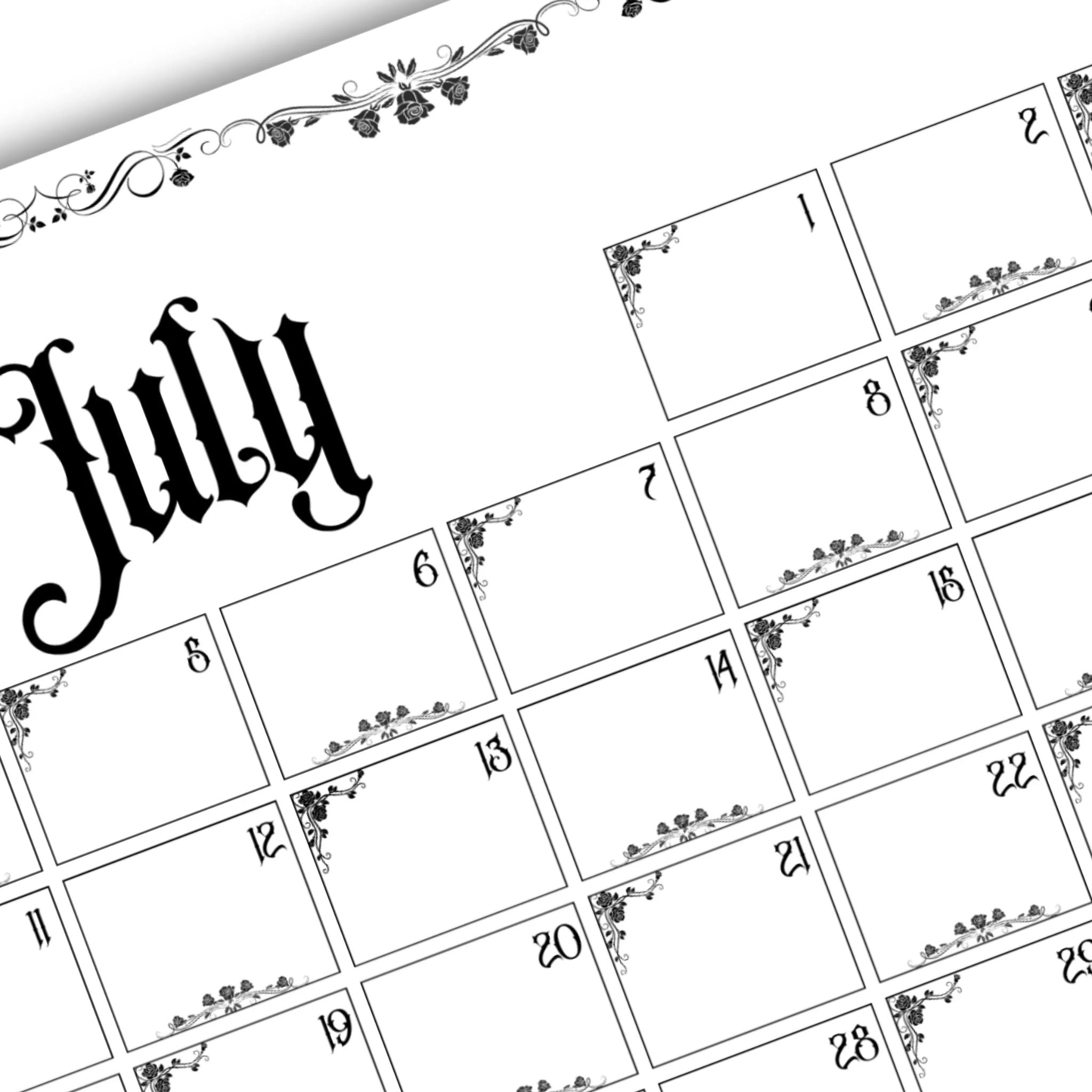 Gothic Undated Calendar Landscape