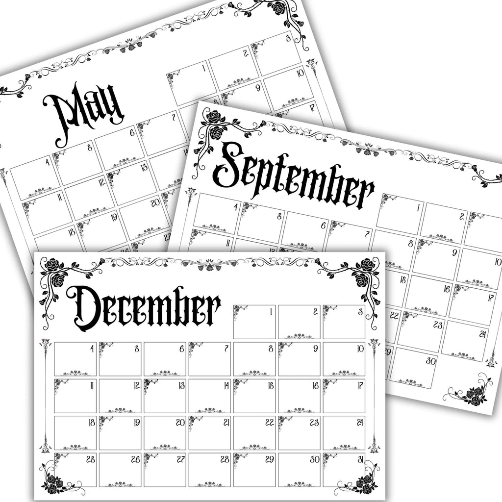 Gothic Undated Calendar Landscape