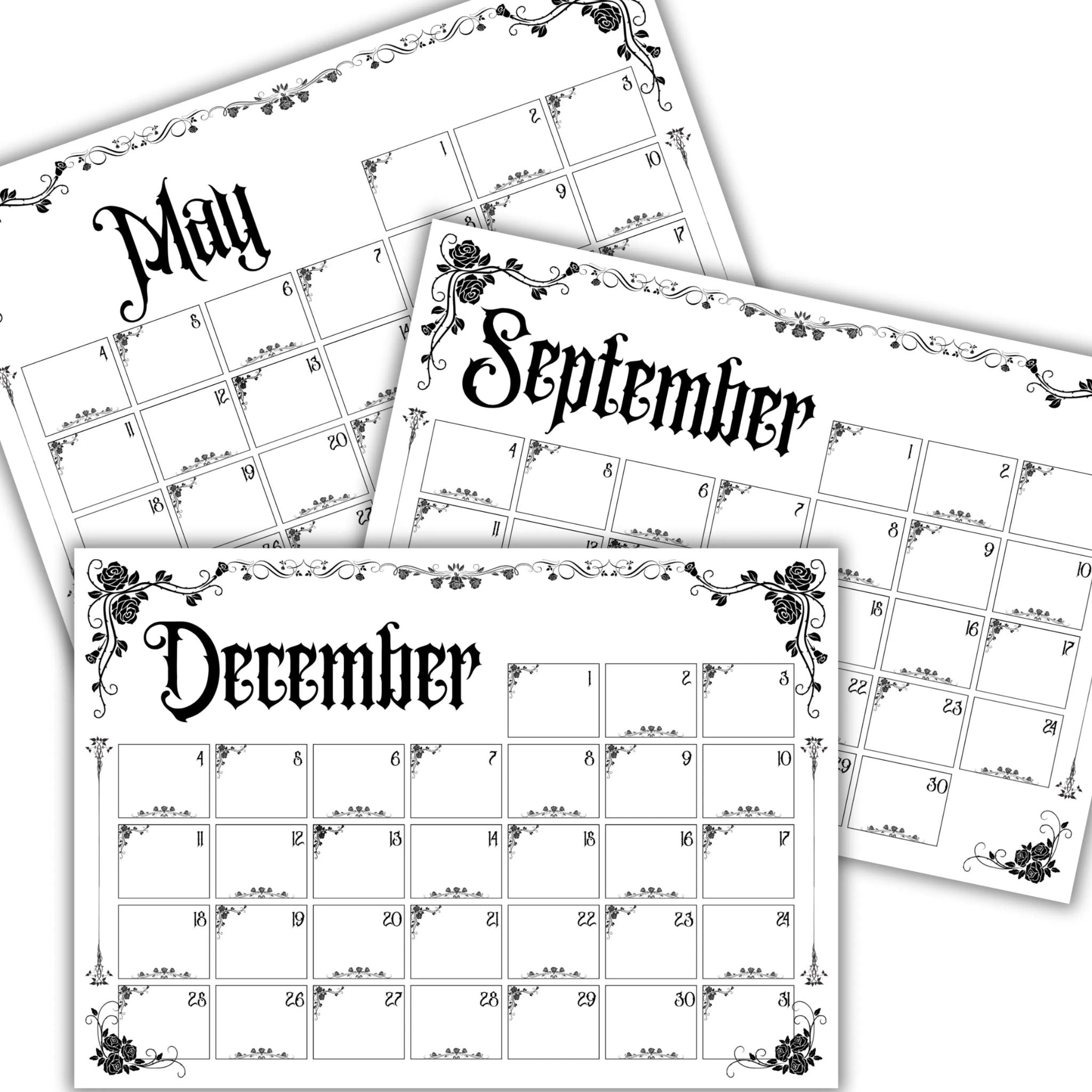 Gothic Undated Calendar Landscape