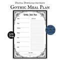 Gothic Weekly Meal Planner Page