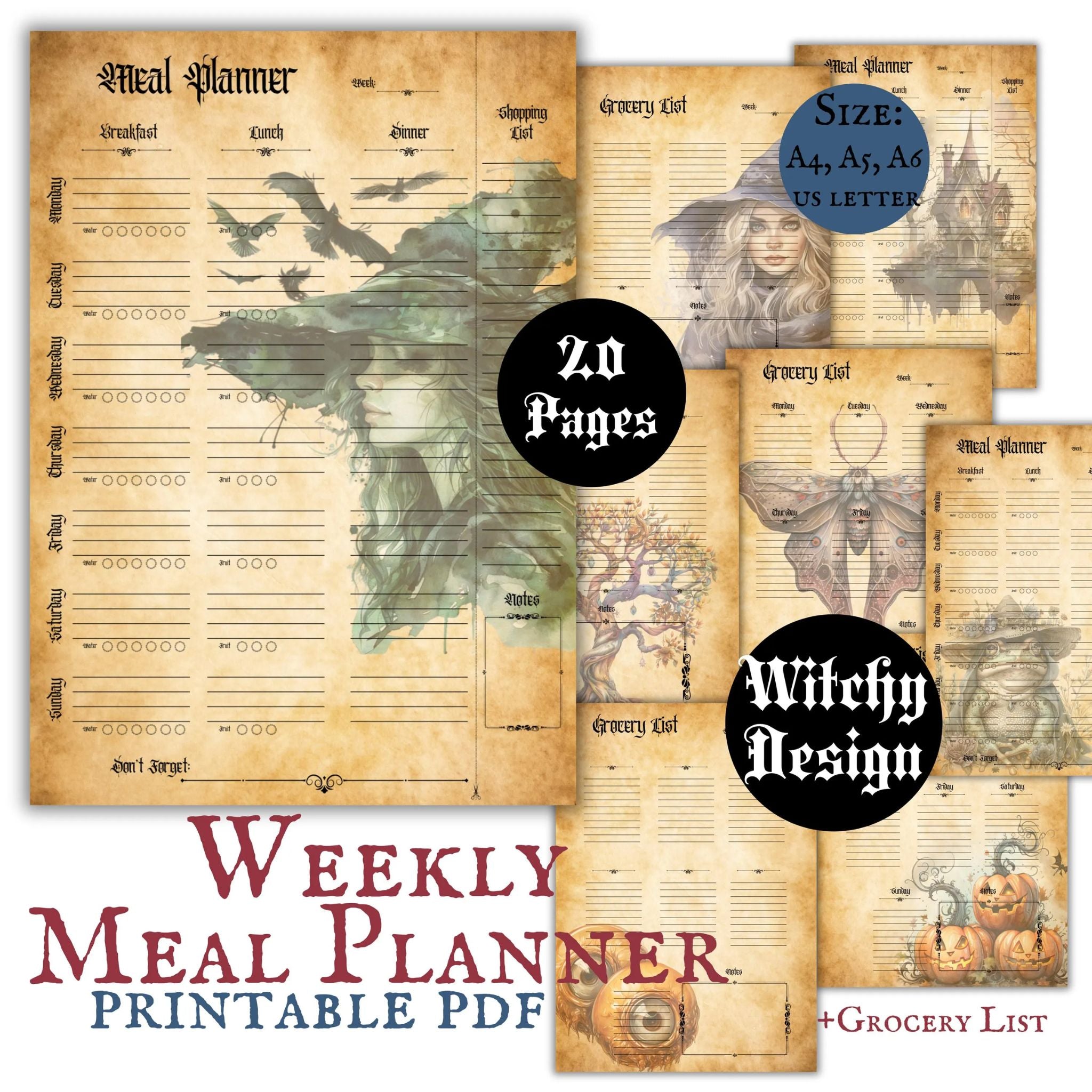 Witchy Weekly Meal Planner