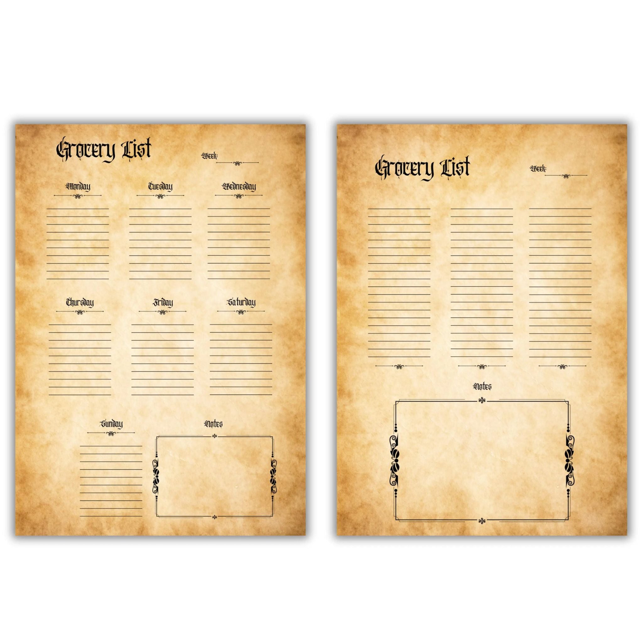 Witchy Weekly Meal Planner