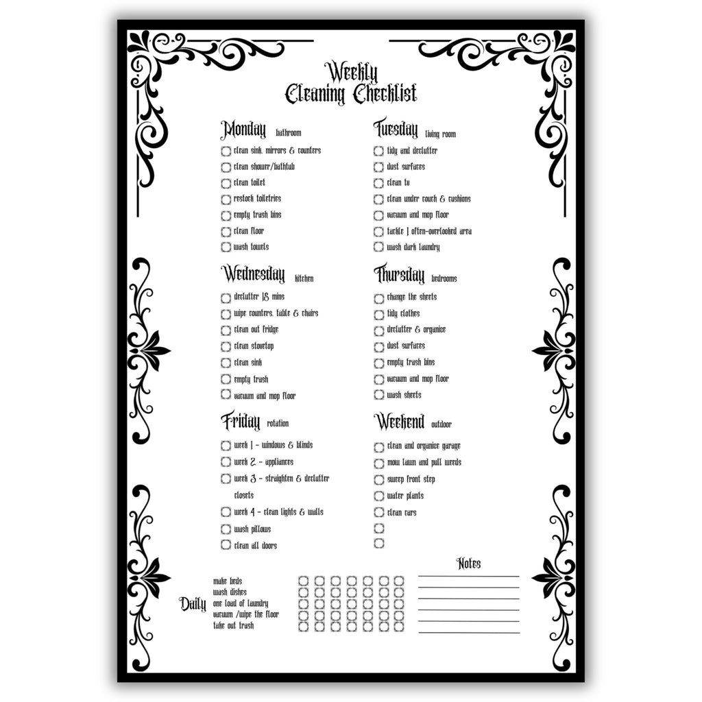 Gothic ADHD Cleaning Planner - The Cleaning Crypt