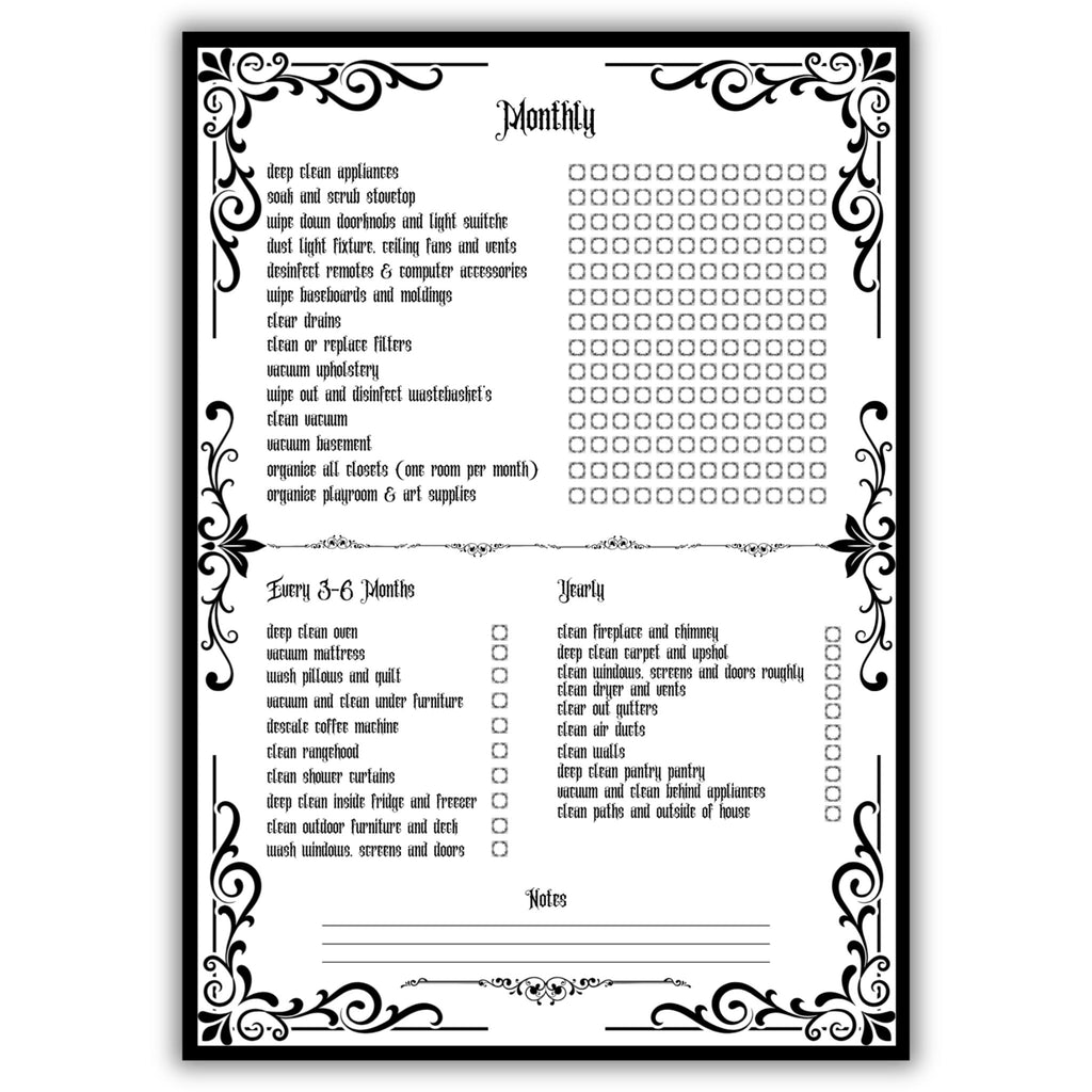 Gothic ADHD Cleaning Planner - The Cleaning Crypt