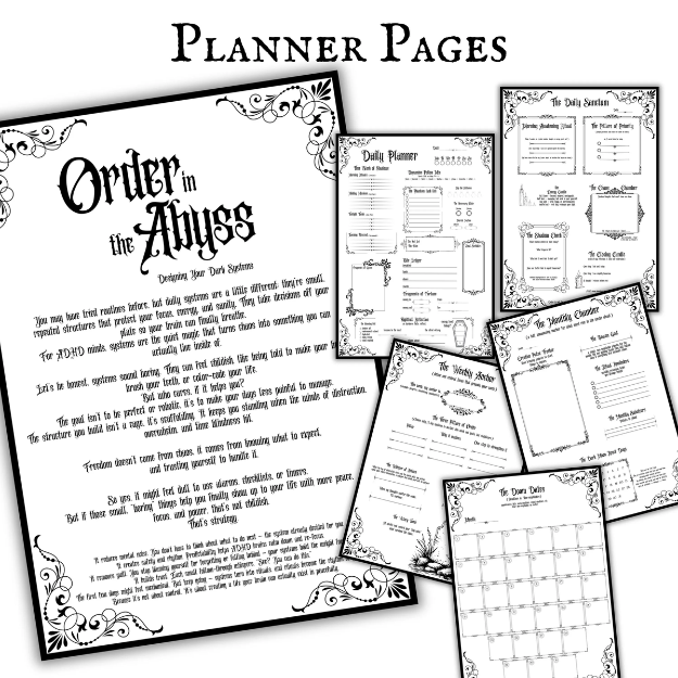Cathedrals of Chaos  Gothic ADHD Workbook Printable Gothic Structure for the Distracted Soul  ADHD Journal & Planner PDF