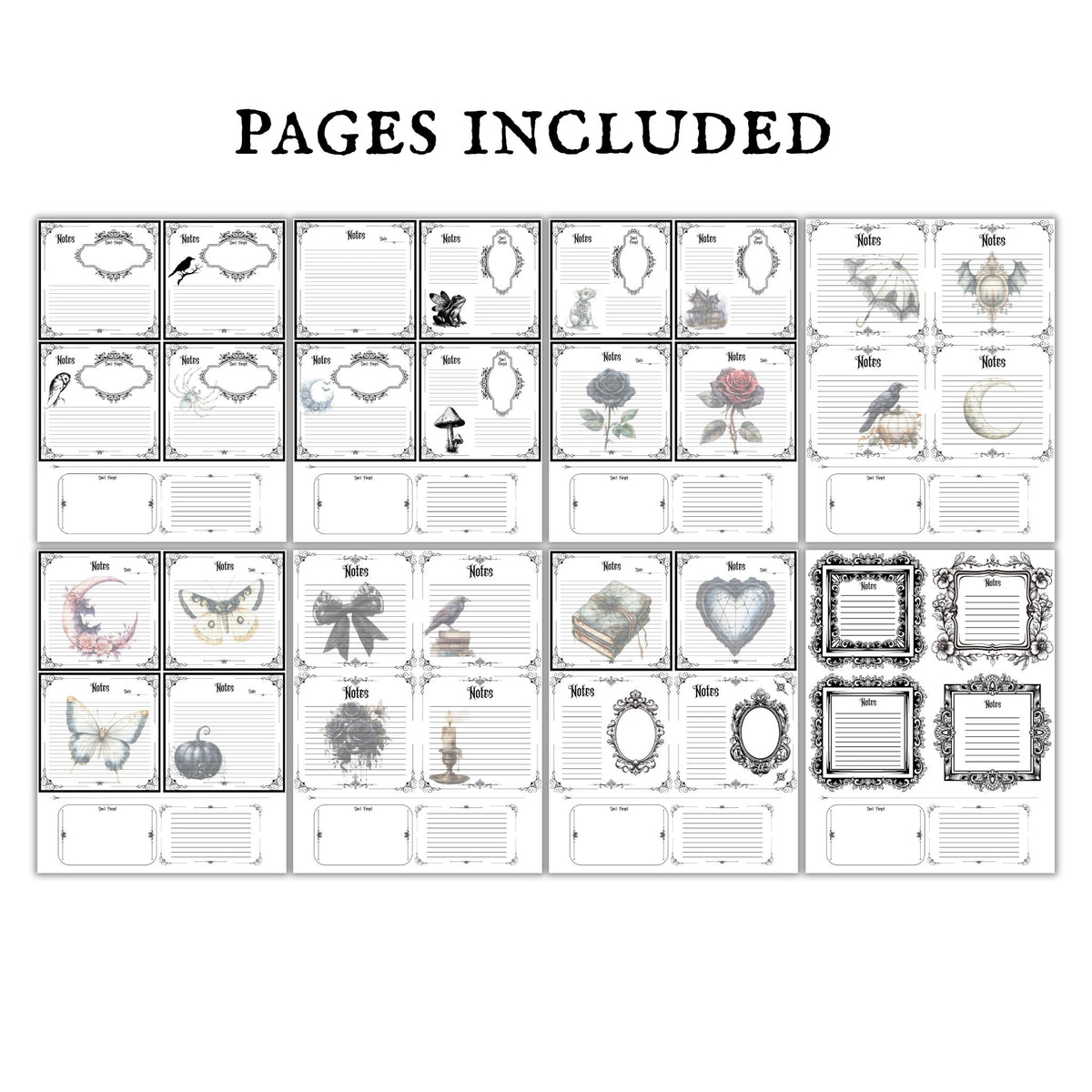 Gothic Notes Cards