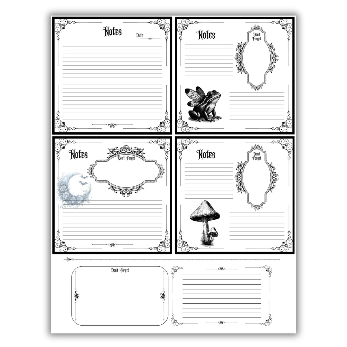 Gothic Notes Cards