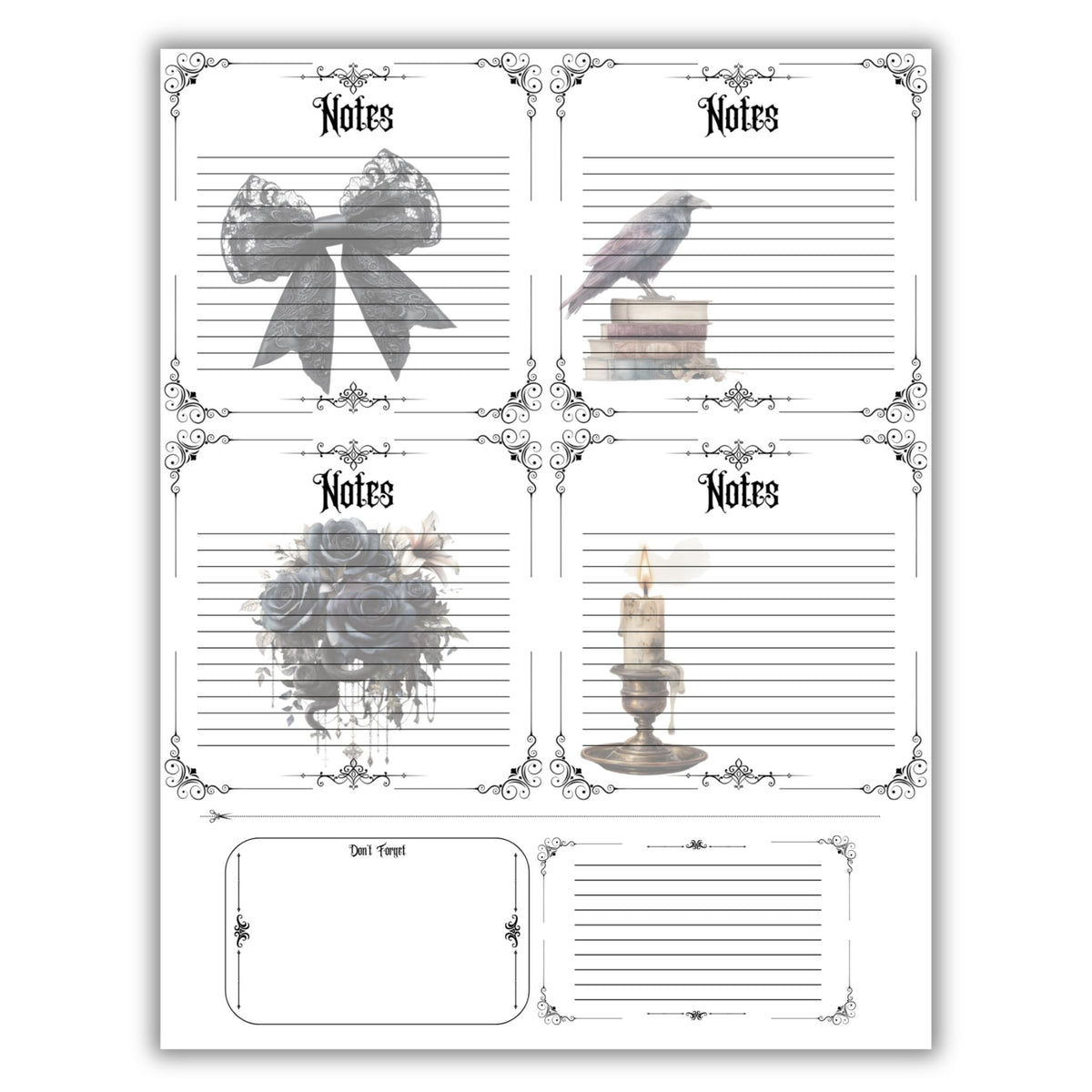 Gothic Notes Cards