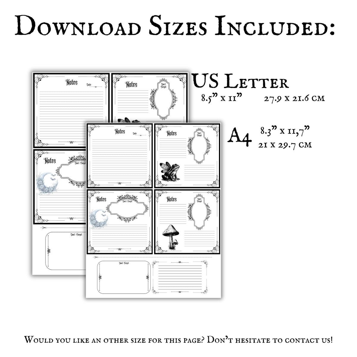 Gothic Notes Cards