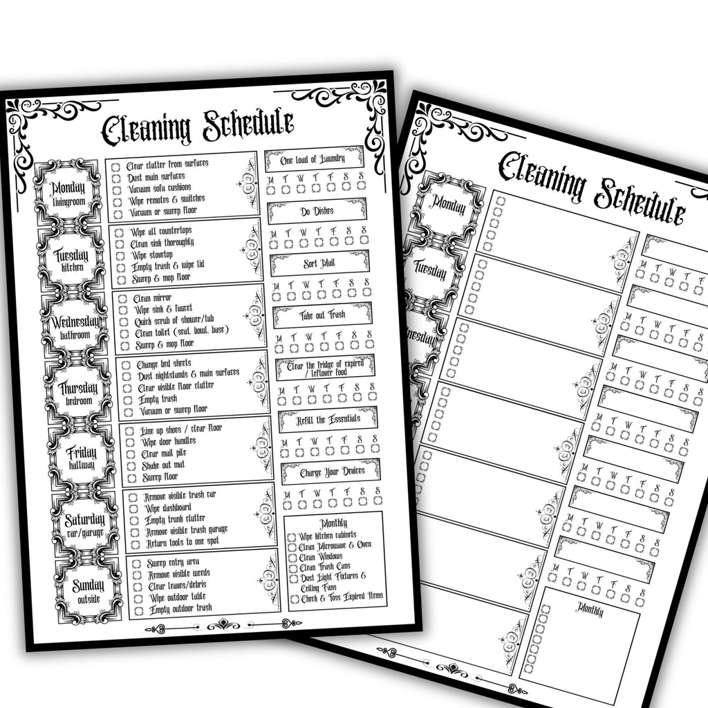Gothic ADHD Cleaning Planner - The Cleaning Crypt