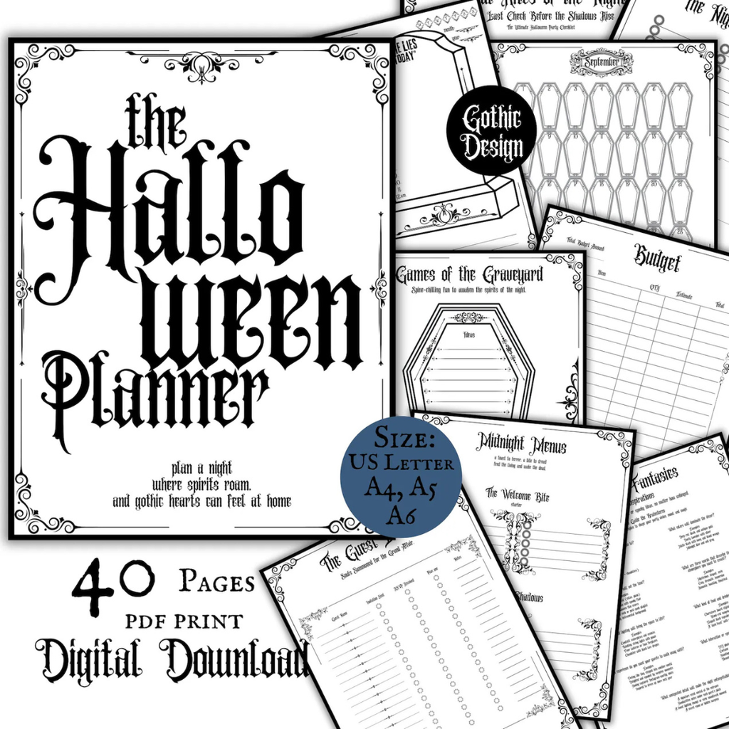 Gothic Halloween Planner Minimalistic Design