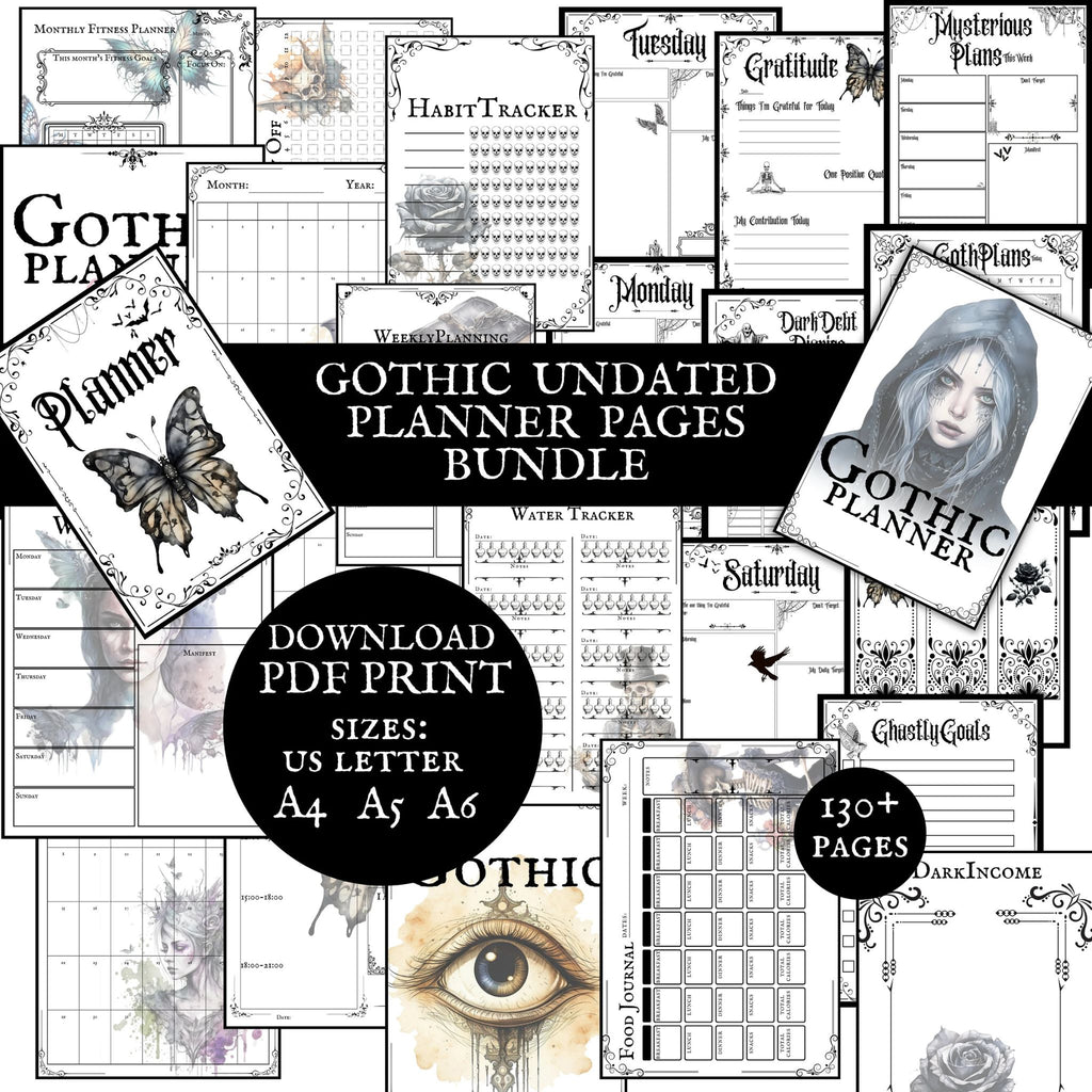 Gothic Undated Planner Bundle