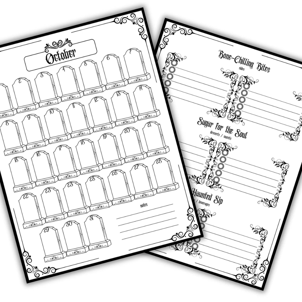 Gothic Halloween Planner Minimalistic Design