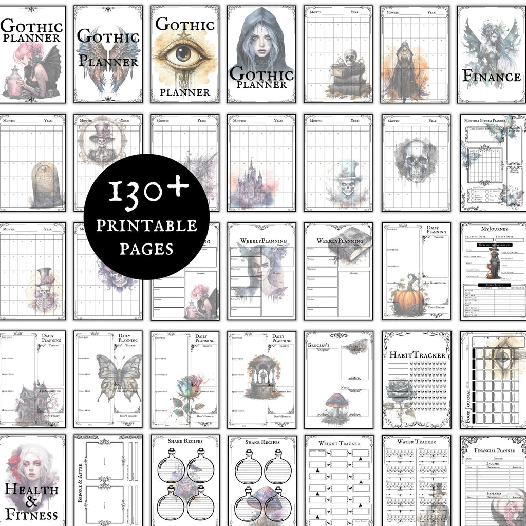 Gothic Undated Planner Bundle