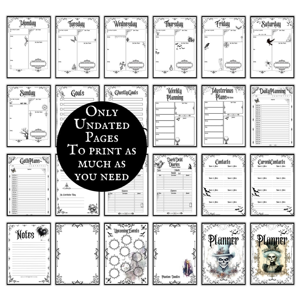 Gothic Undated Planner Bundle
