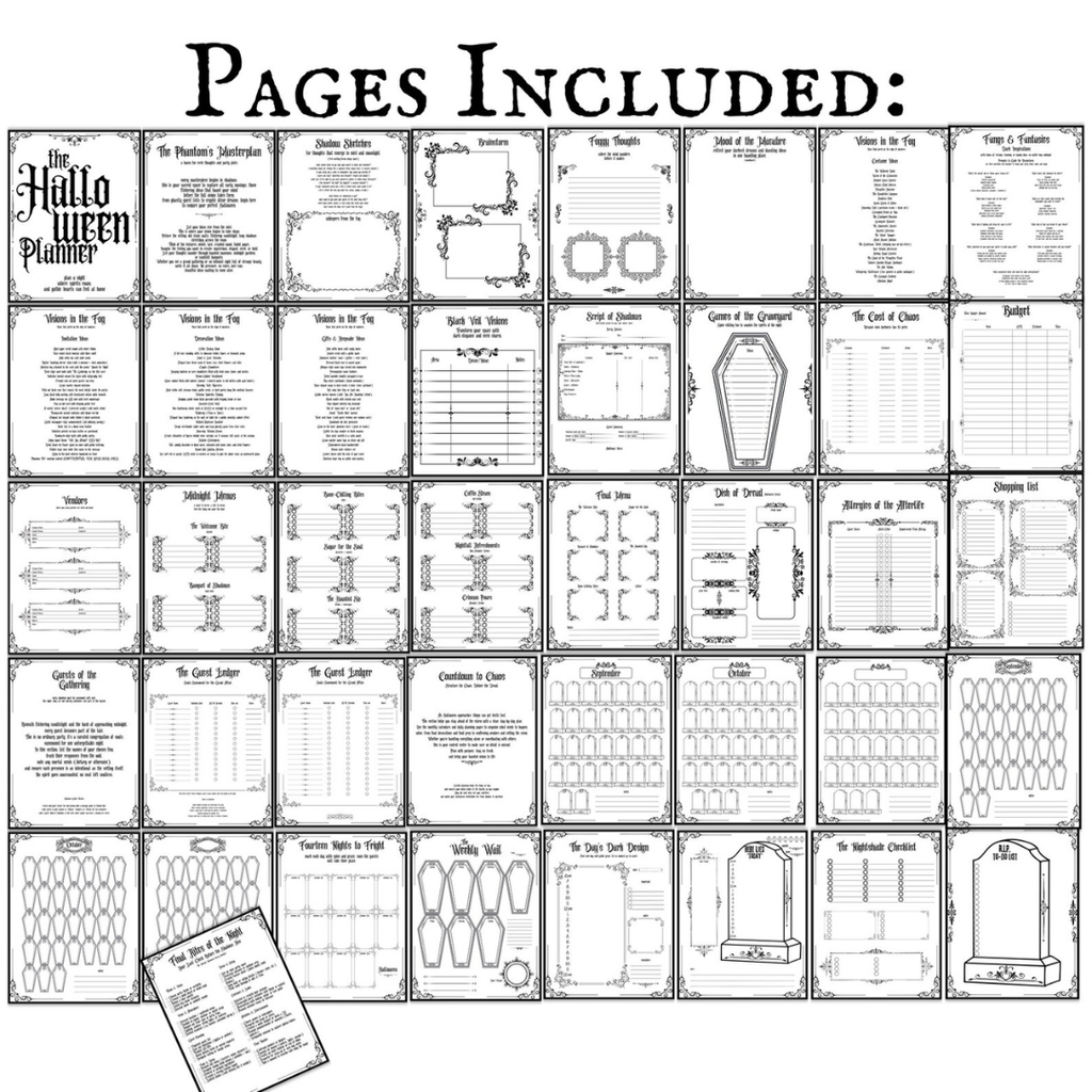 Gothic Halloween Planner Minimalistic Design