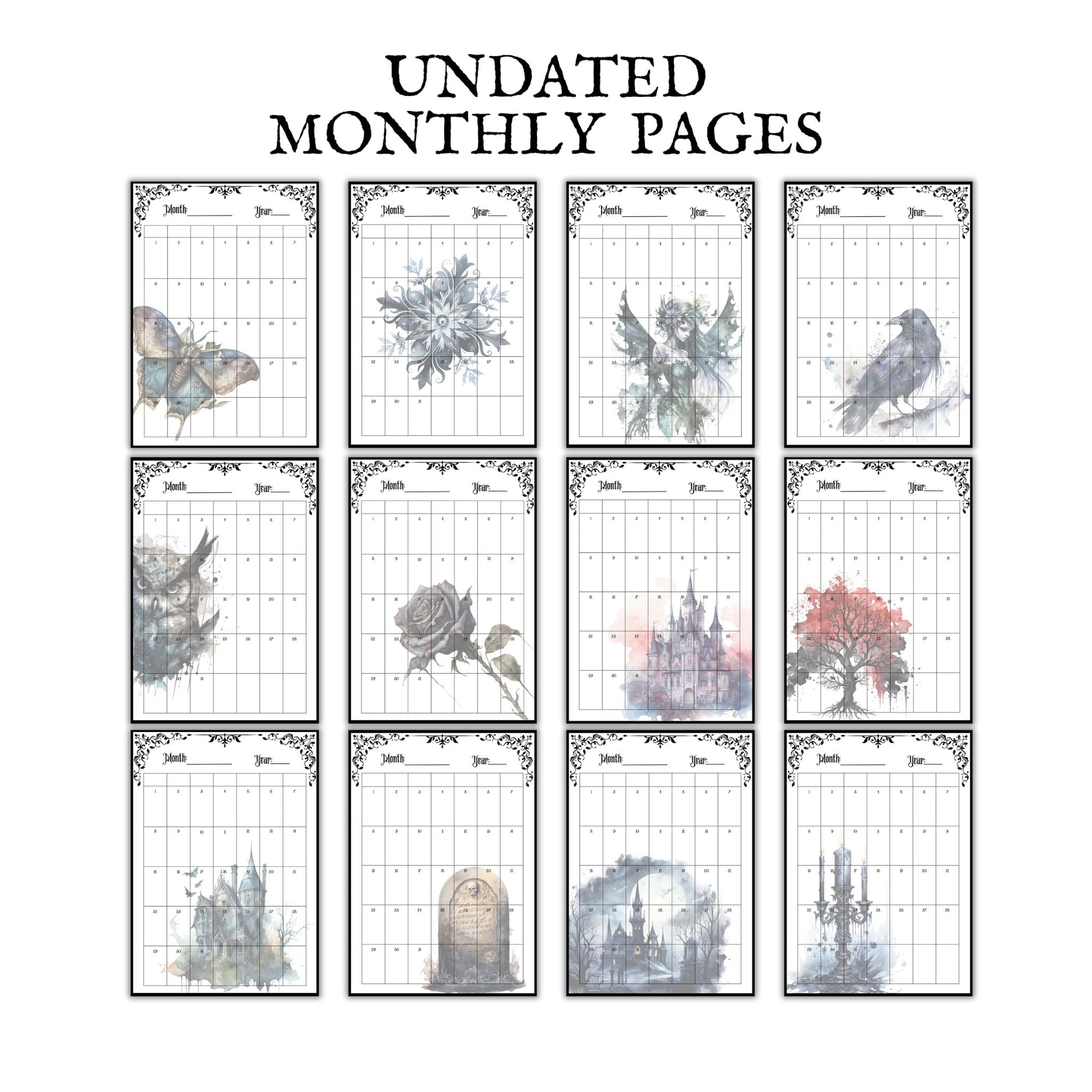 Gothic Undated Planner Bundle