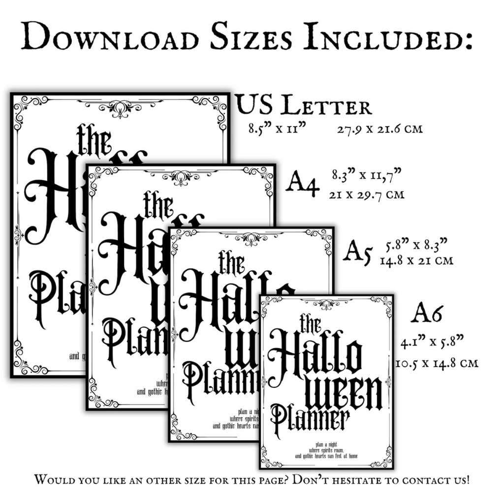 Gothic Halloween Planner Minimalistic Design