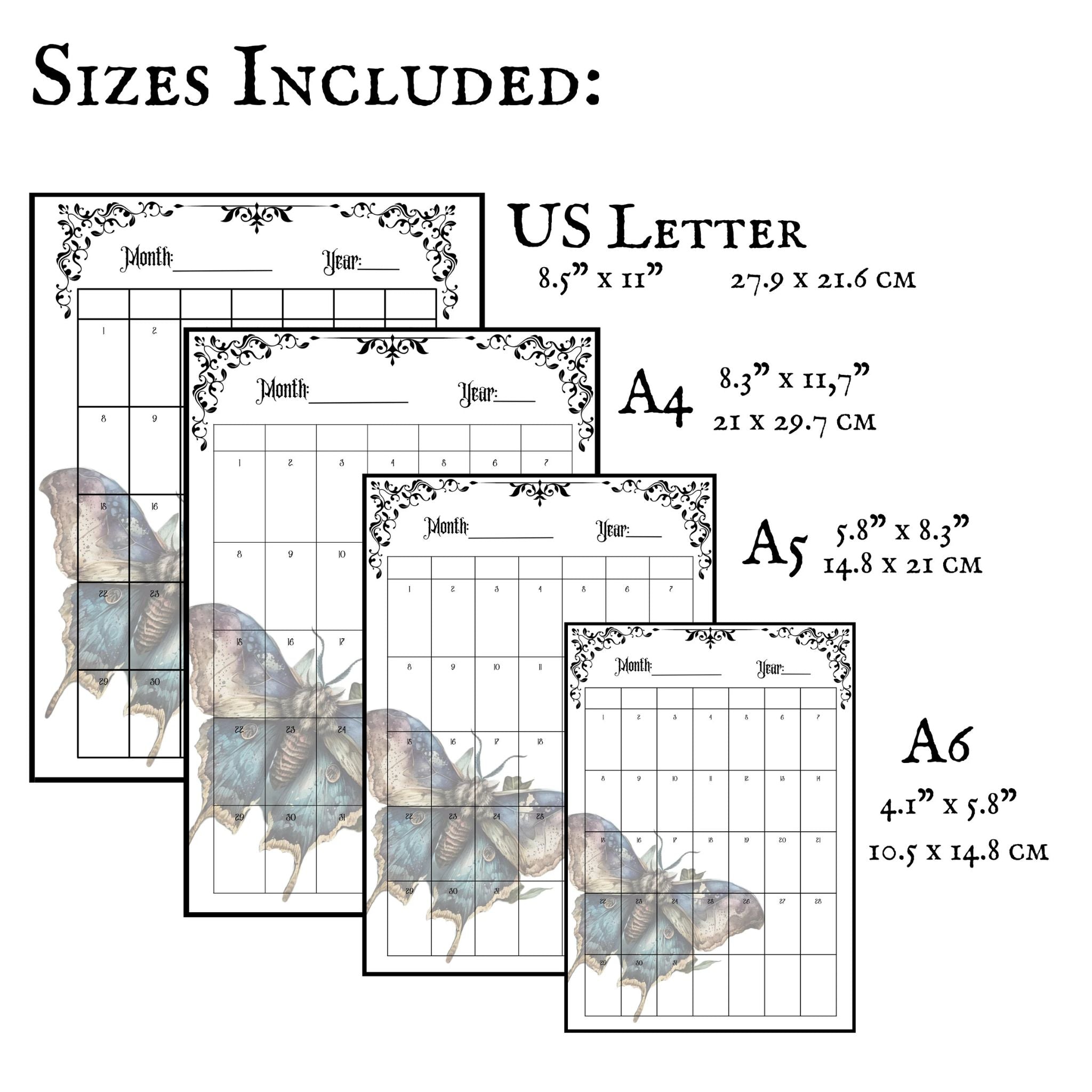 Gothic Undated Planner Bundle