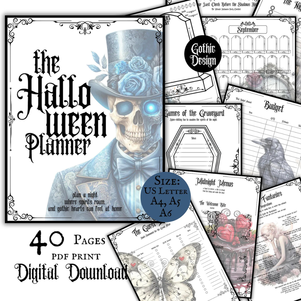 Gothic Halloween Planner with Pictures