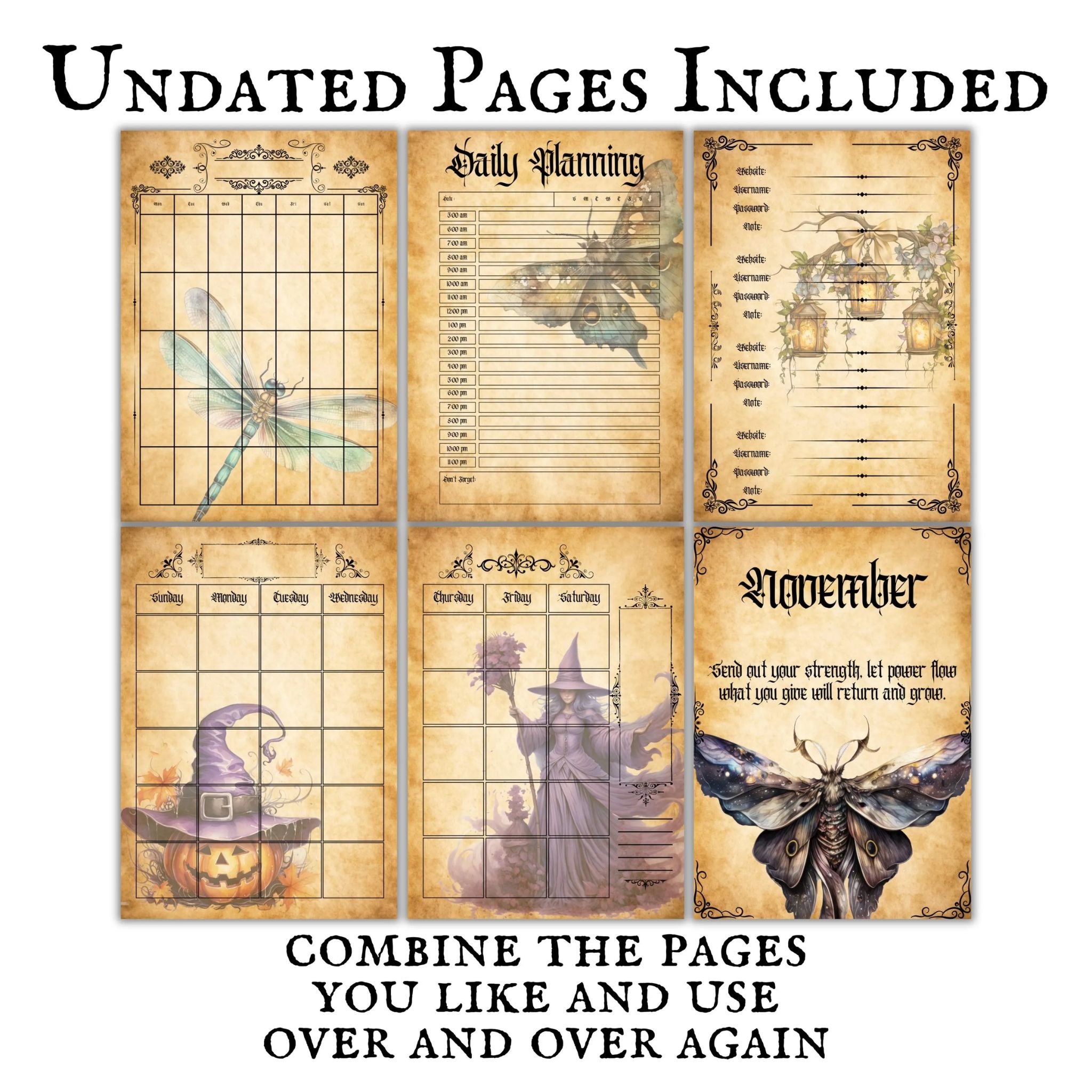 Undated Witchy Life Planner