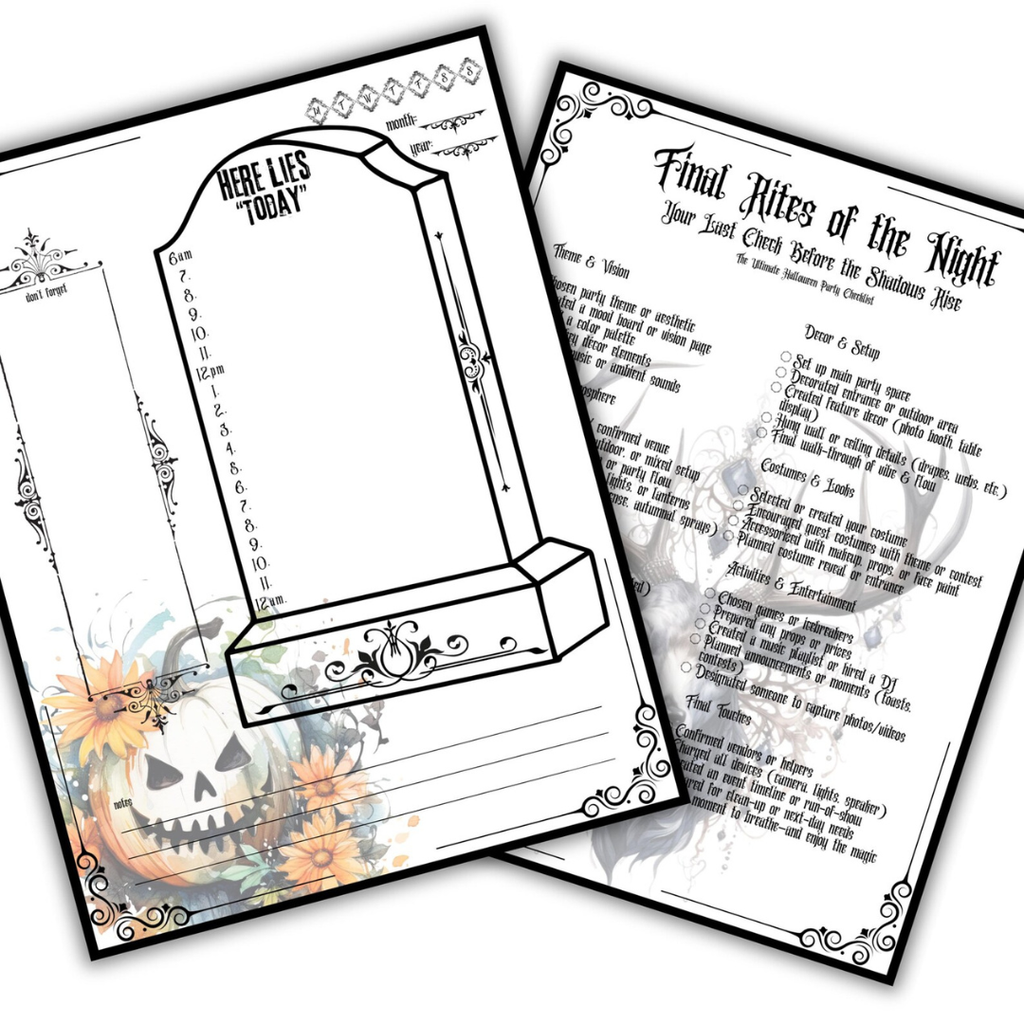 Gothic Halloween Planner with Pictures